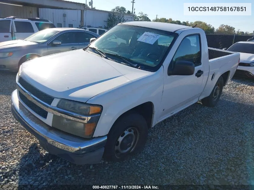 2005 Chevrolet Colorado VIN: 1GCCS148758167851 Lot: 40827767