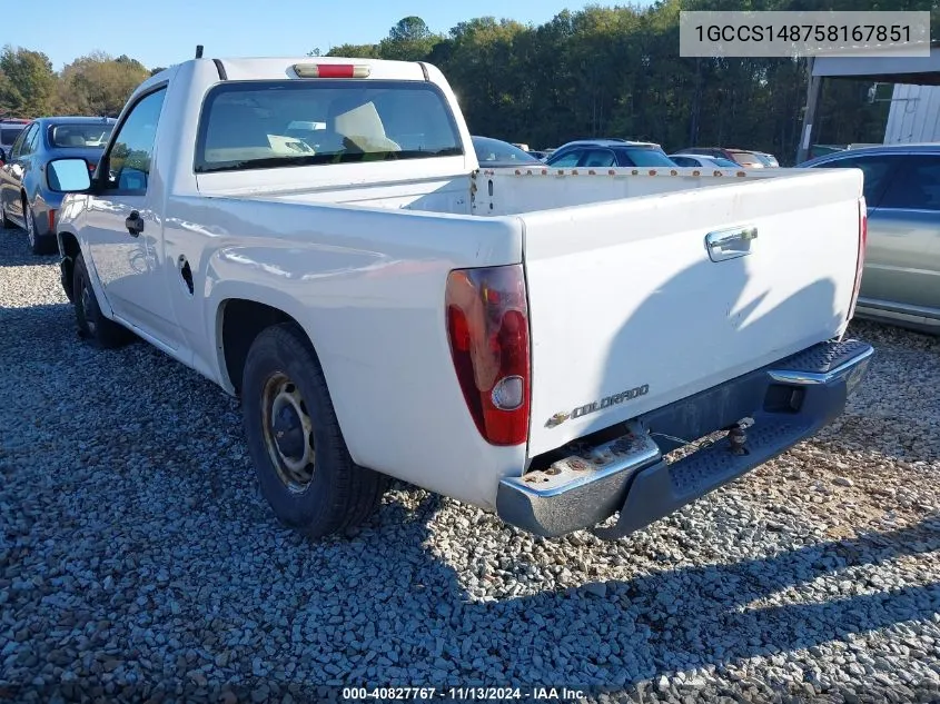 2005 Chevrolet Colorado VIN: 1GCCS148758167851 Lot: 40827767