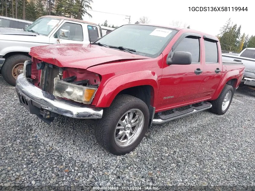 2005 Chevrolet Colorado Ls VIN: 1GCDS136X58119944 Lot: 40836663