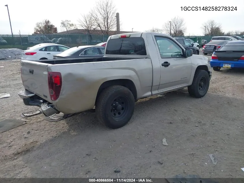 2005 Chevrolet Colorado VIN: 1GCCS148258278324 Lot: 40866504