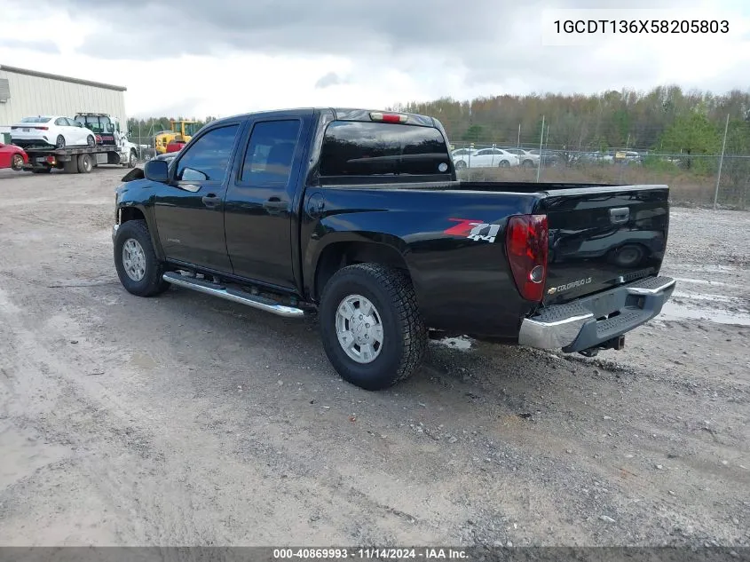 2005 Chevrolet Colorado Ls VIN: 1GCDT136X58205803 Lot: 40869993