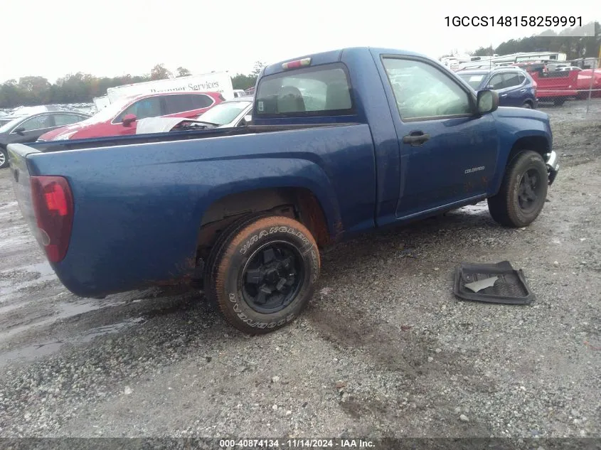 2005 Chevrolet Colorado VIN: 1GCCS148158259991 Lot: 40874134