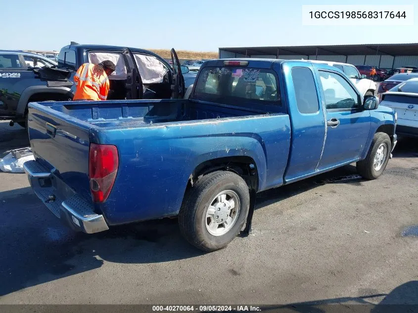 1GCCS198568317644 2006 Chevrolet Colorado Lt