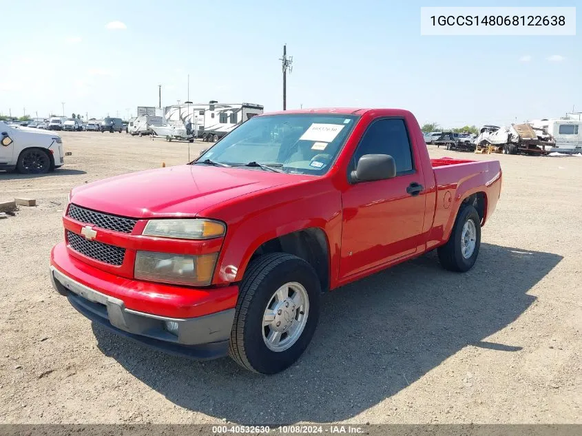 1GCCS148068122638 2006 Chevrolet Colorado