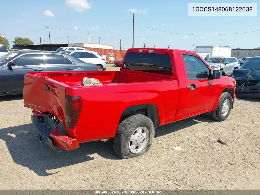 1GCCS148068122638 2006 Chevrolet Colorado