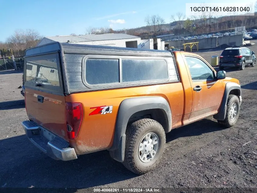 2006 Chevrolet Colorado Lt VIN: 1GCDT146168281040 Lot: 40868261