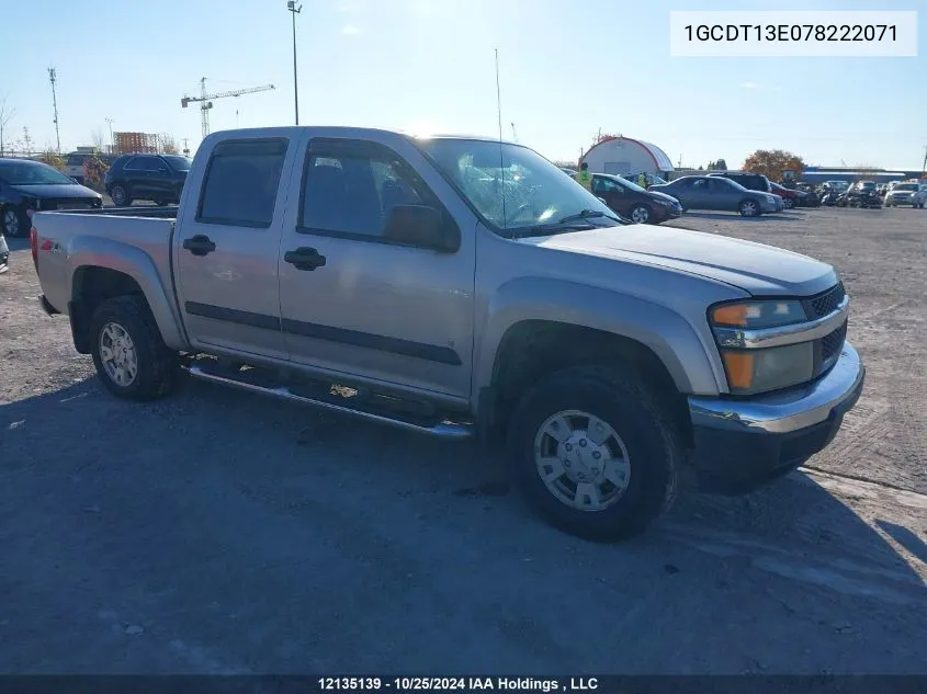 2007 Chevrolet Colorado VIN: 1GCDT13E078222071 Lot: 12135139