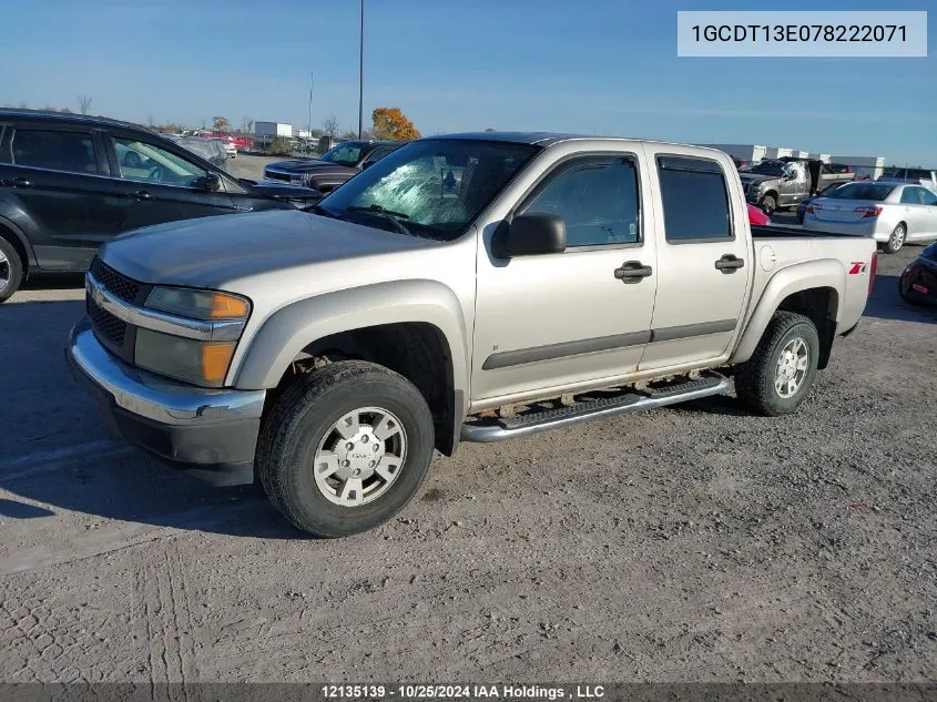 2007 Chevrolet Colorado VIN: 1GCDT13E078222071 Lot: 12135139