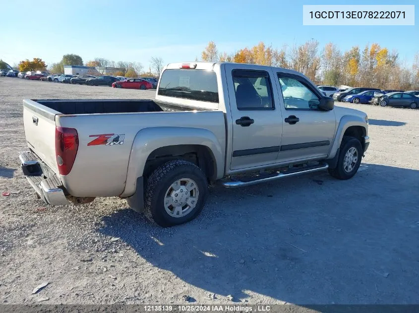 2007 Chevrolet Colorado VIN: 1GCDT13E078222071 Lot: 12135139