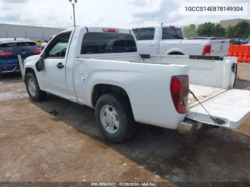 2007 Chevrolet Colorado Lt VIN: 1GCCS14E878149304 Lot: 39957617