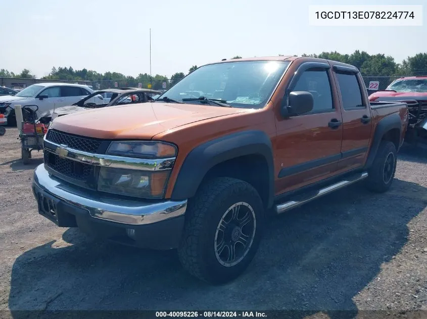 2007 Chevrolet Colorado Lt VIN: 1GCDT13E078224774 Lot: 40095226