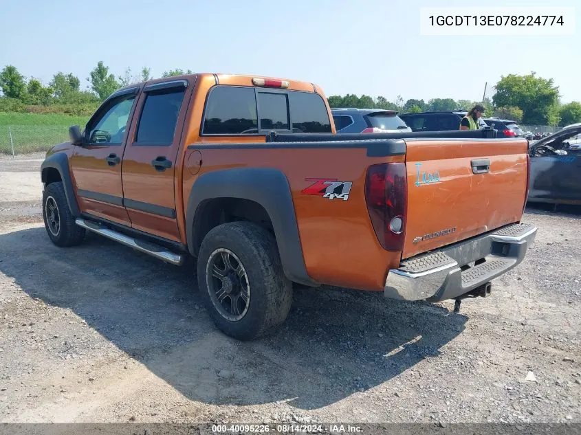 2007 Chevrolet Colorado Lt VIN: 1GCDT13E078224774 Lot: 40095226