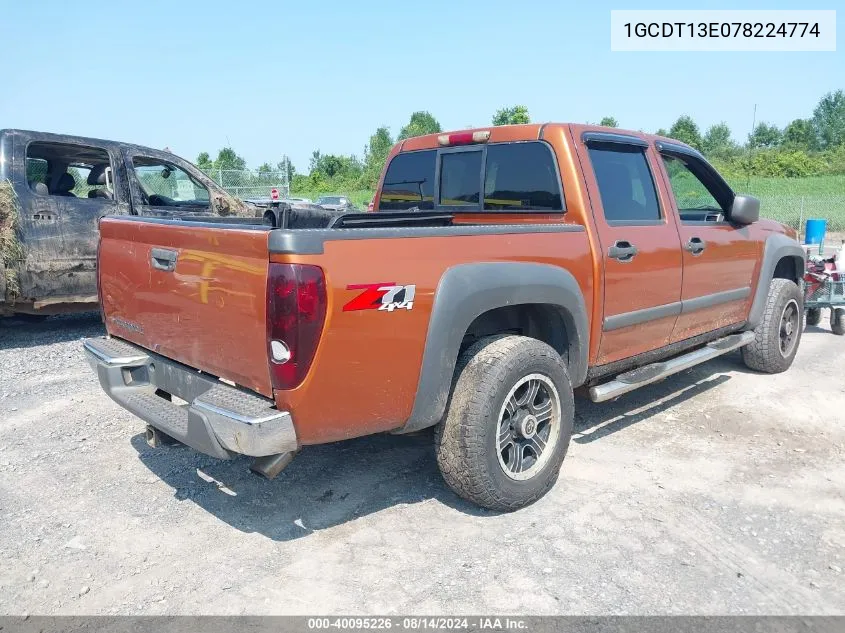 2007 Chevrolet Colorado Lt VIN: 1GCDT13E078224774 Lot: 40095226