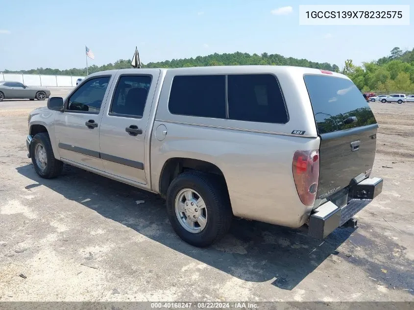 2007 Chevrolet Colorado Lt VIN: 1GCCS139X78232575 Lot: 40168247