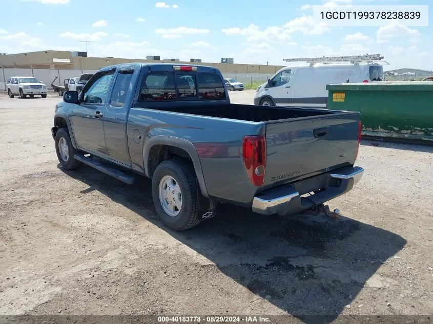 2007 Chevrolet Colorado Ls/Lt/Work Truck VIN: 1GCDT199378238839 Lot: 40183778