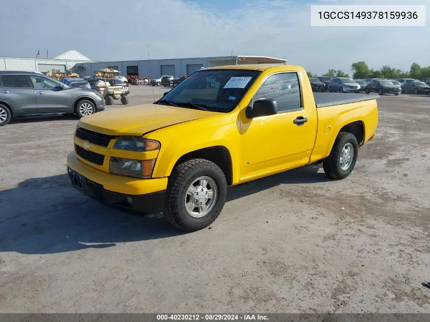 2007 Chevrolet Colorado Ls VIN: 1GCCS149378159936 Lot: 40230212