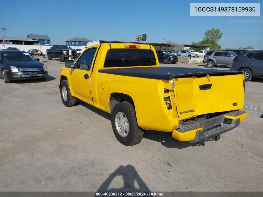 2007 Chevrolet Colorado Ls VIN: 1GCCS149378159936 Lot: 40230212