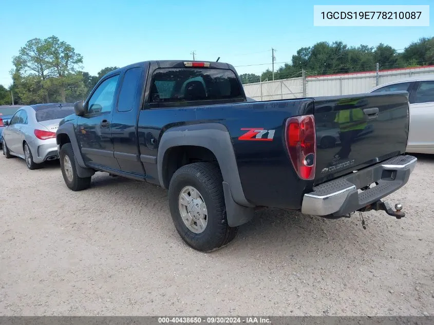 2007 Chevrolet Colorado VIN: 1GCDS19E778210087 Lot: 40438650