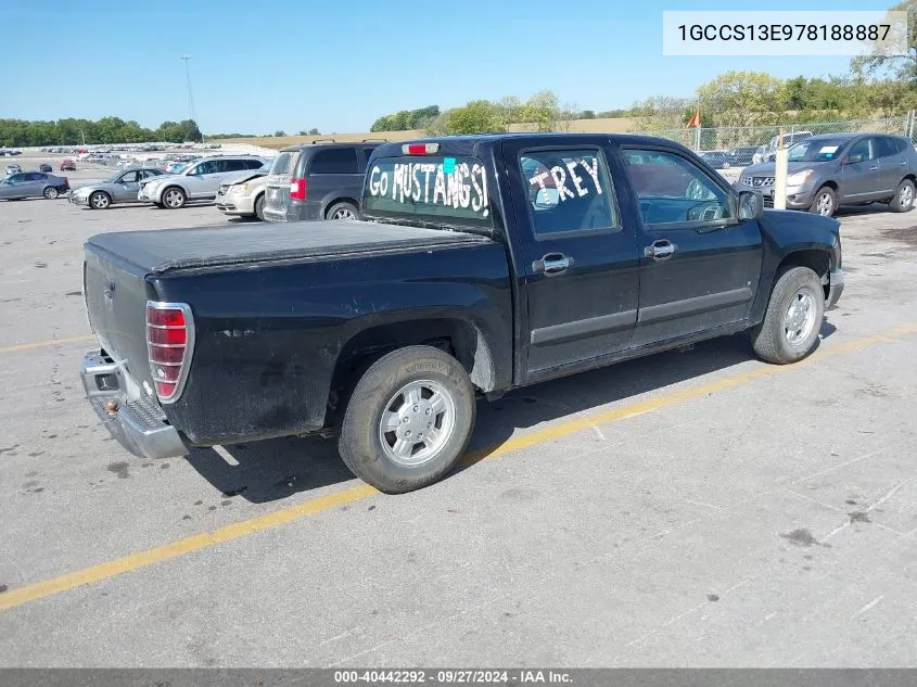 2007 Chevrolet Colorado Lt VIN: 1GCCS13E978188887 Lot: 40442292