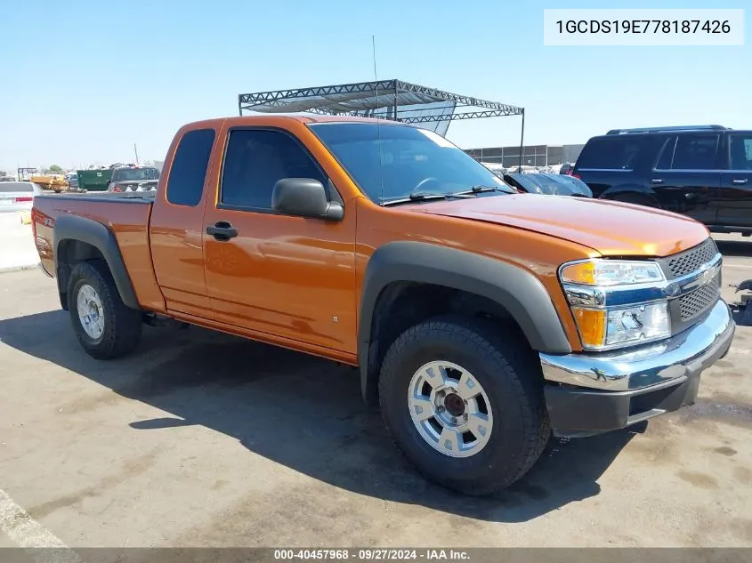 1GCDS19E778187426 2007 Chevrolet Colorado Lt