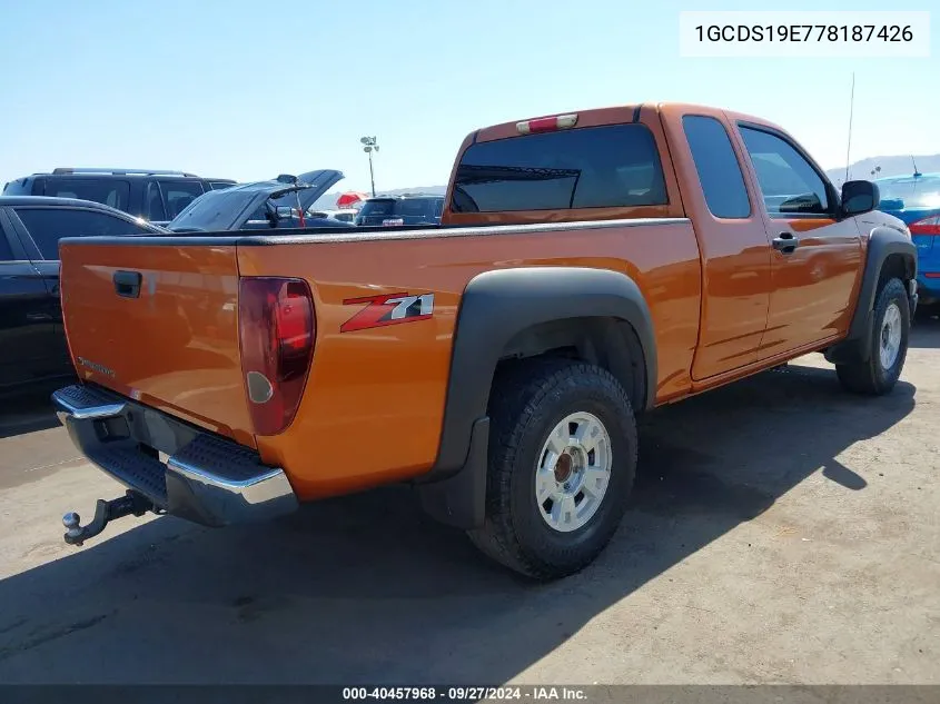 1GCDS19E778187426 2007 Chevrolet Colorado Lt