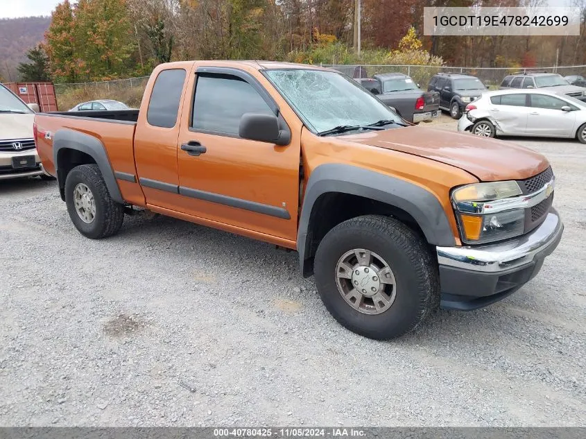 2007 Chevrolet Colorado Lt VIN: 1GCDT19E478242699 Lot: 40780425