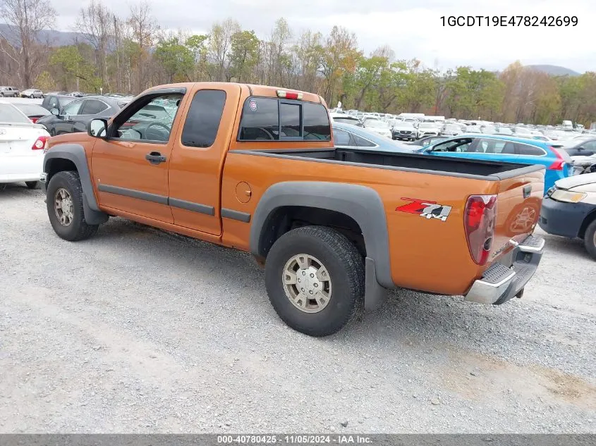 2007 Chevrolet Colorado Lt VIN: 1GCDT19E478242699 Lot: 40780425