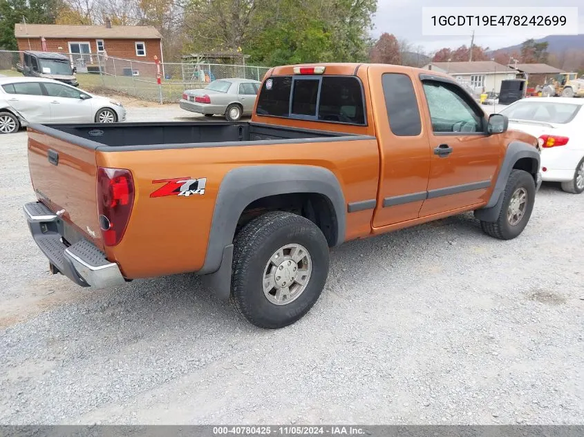 2007 Chevrolet Colorado Lt VIN: 1GCDT19E478242699 Lot: 40780425