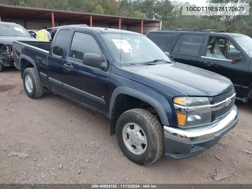 2007 Chevrolet Colorado Lt VIN: 1GCDT19E578170671 Lot: 40824182