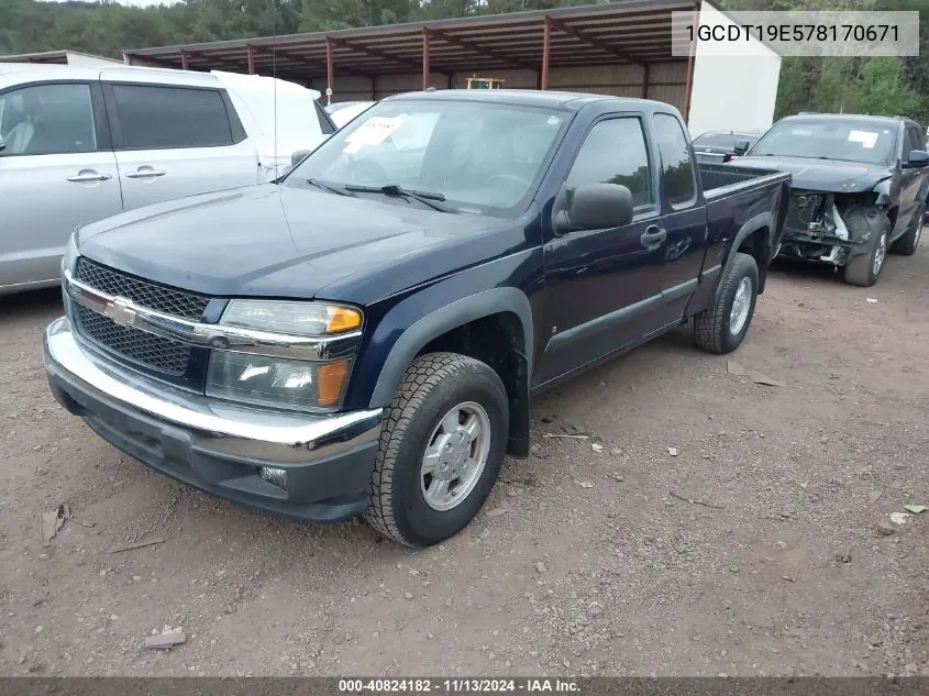 2007 Chevrolet Colorado Lt VIN: 1GCDT19E578170671 Lot: 40824182