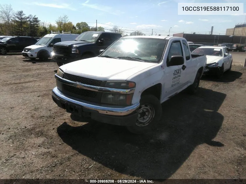 2008 Chevrolet Colorado Work Truck VIN: 1GCCS19E588117100 Lot: 39985708