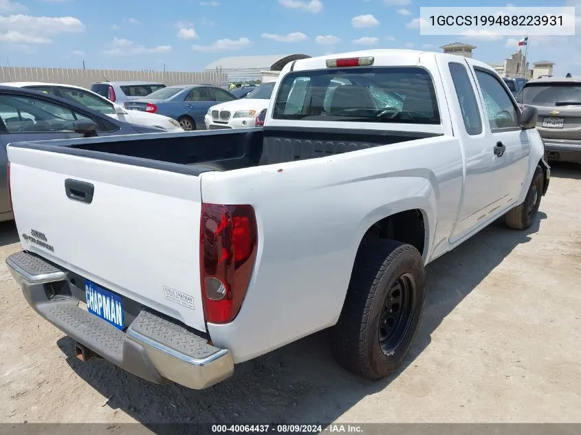 2008 Chevrolet Colorado Work Truck VIN: 1GCCS199488223931 Lot: 40064437