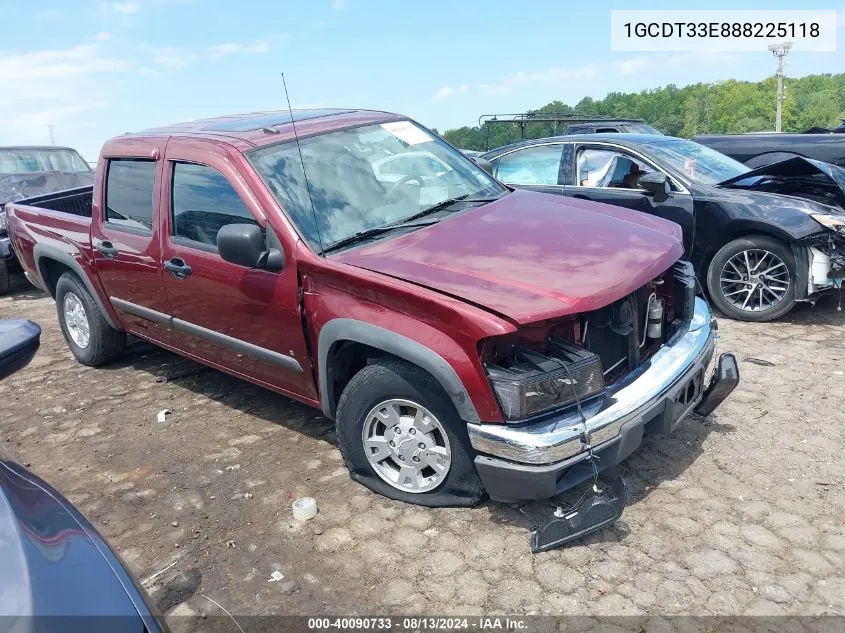 2008 Chevrolet Colorado Lt VIN: 1GCDT33E888225118 Lot: 40090733