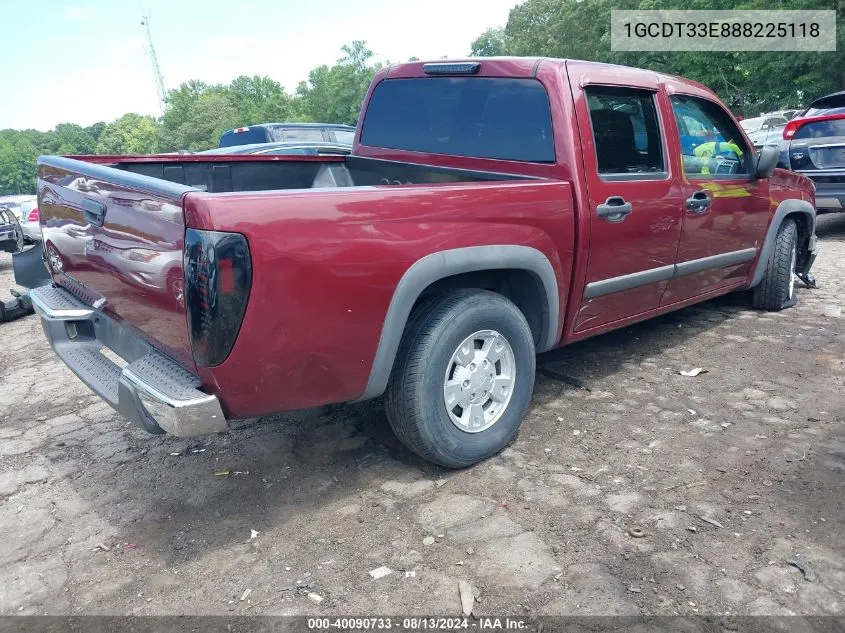 2008 Chevrolet Colorado Lt VIN: 1GCDT33E888225118 Lot: 40090733