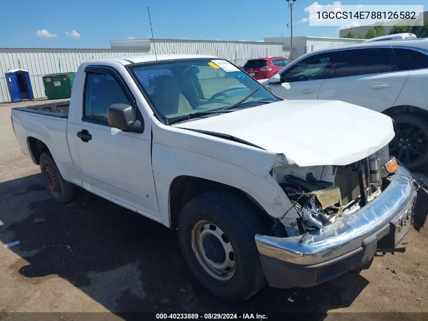 2008 Chevrolet Colorado Work Truck VIN: 1GCCS14E788126582 Lot: 40233889