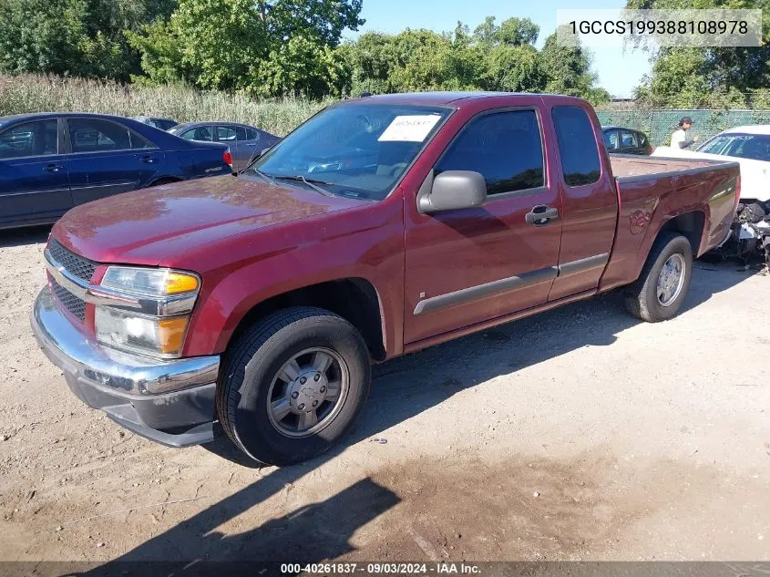 2008 Chevrolet Colorado Lt VIN: 1GCCS199388108978 Lot: 40261837