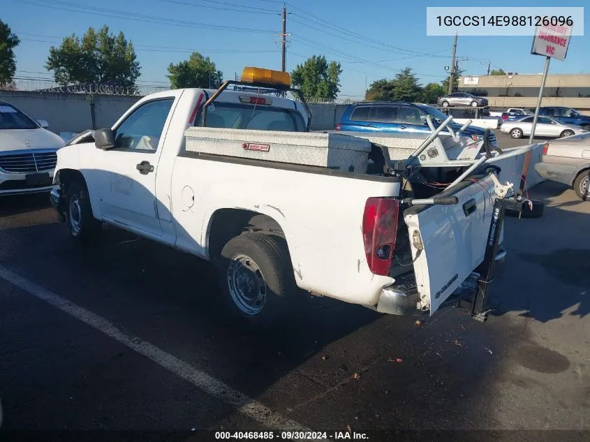 2008 Chevrolet Colorado Work Truck VIN: 1GCCS14E988126096 Lot: 40468485