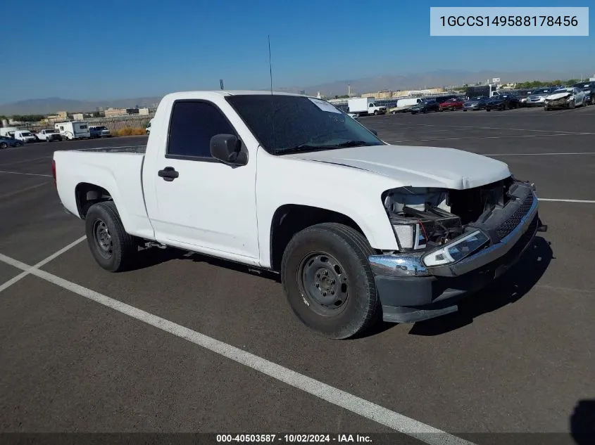 2008 Chevrolet Colorado Work Truck VIN: 1GCCS149588178456 Lot: 40503587