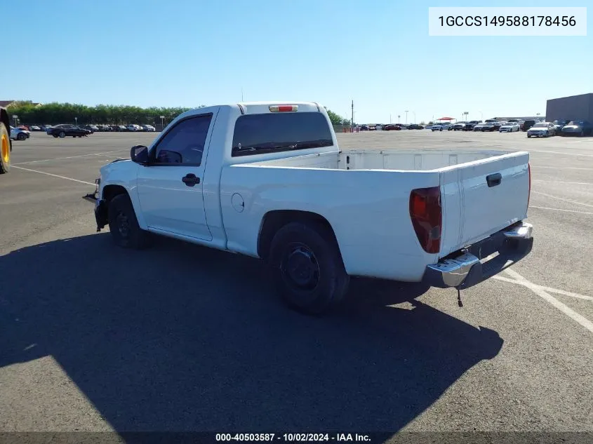 2008 Chevrolet Colorado Work Truck VIN: 1GCCS149588178456 Lot: 40503587