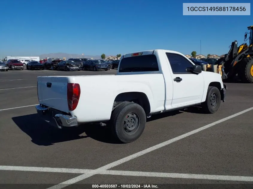 2008 Chevrolet Colorado Work Truck VIN: 1GCCS149588178456 Lot: 40503587