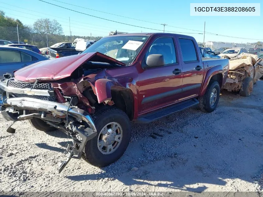 2008 Chevrolet Colorado Lt VIN: 1GCDT43E388208605 Lot: 40567793