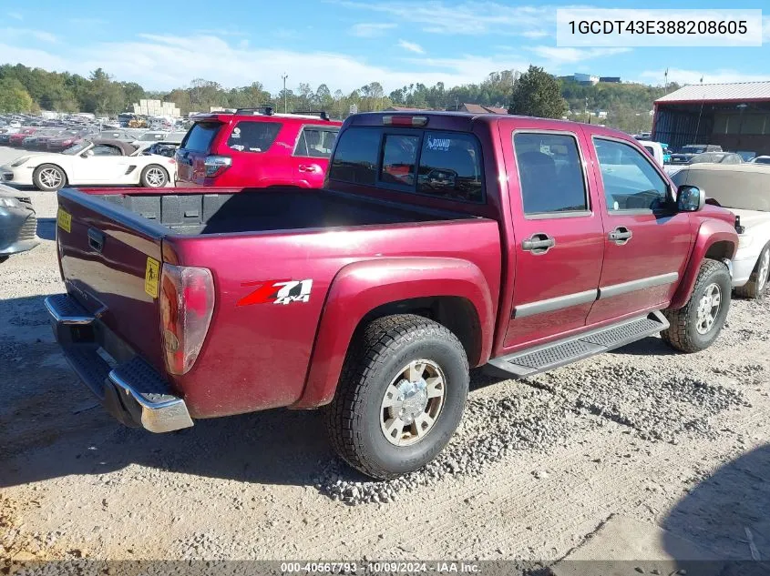 1GCDT43E388208605 2008 Chevrolet Colorado Lt