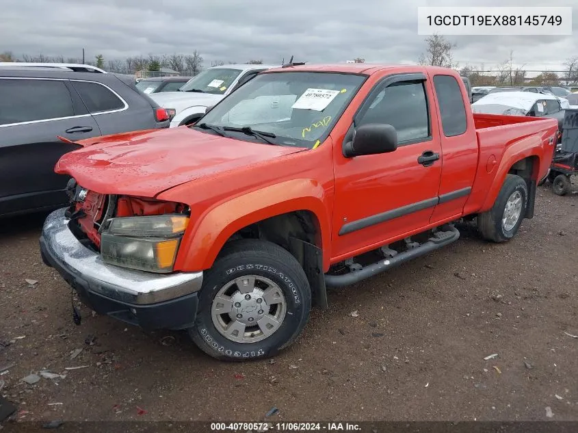 2008 Chevrolet Colorado Lt VIN: 1GCDT19EX88145749 Lot: 40780572