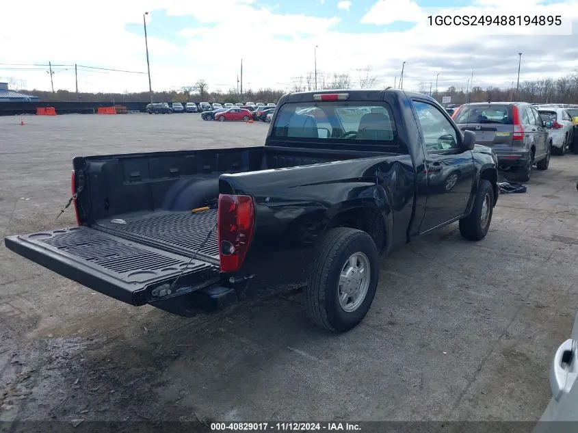 2008 Chevrolet Colorado Ls VIN: 1GCCS249488194895 Lot: 40829017