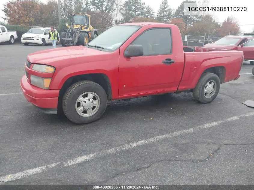 2008 Chevrolet Colorado Ls VIN: 1GCCS149388110270 Lot: 40920266