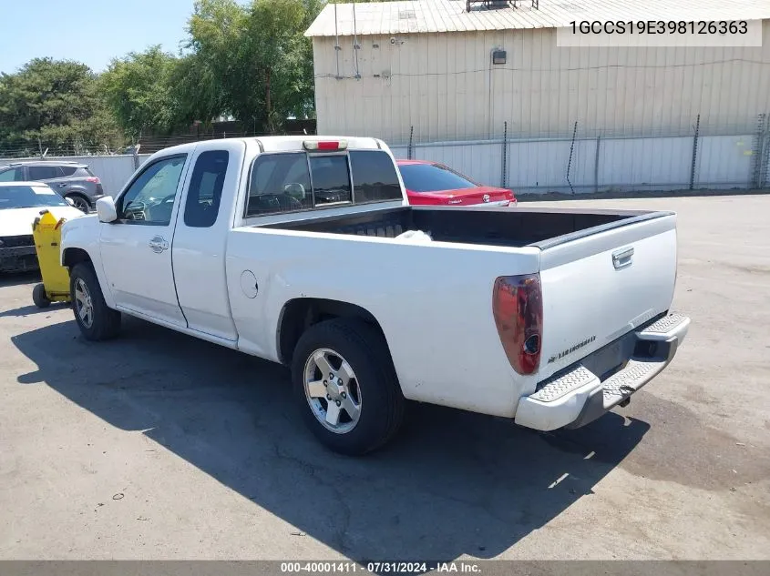 1GCCS19E398126363 2009 Chevrolet Colorado Lt