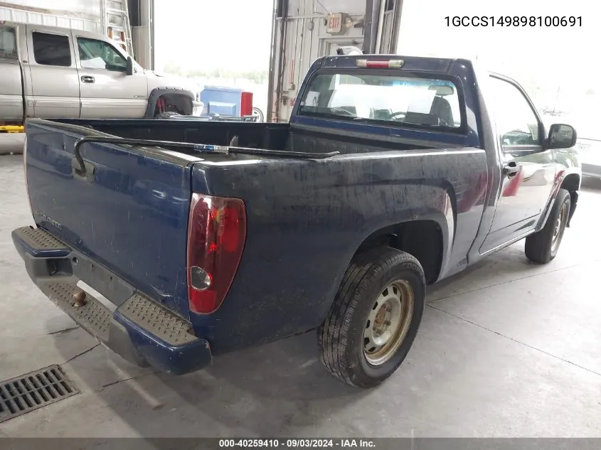 1GCCS149898100691 2009 Chevrolet Colorado Work Truck