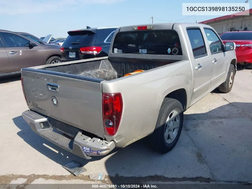 2009 Chevrolet Colorado Lt VIN: 1GCCS139898135250 Lot: 40575091