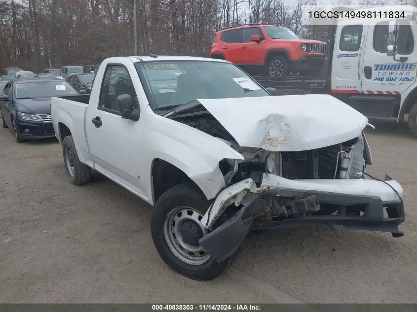 2009 Chevrolet Colorado Work Truck VIN: 1GCCS149498111834 Lot: 40838303