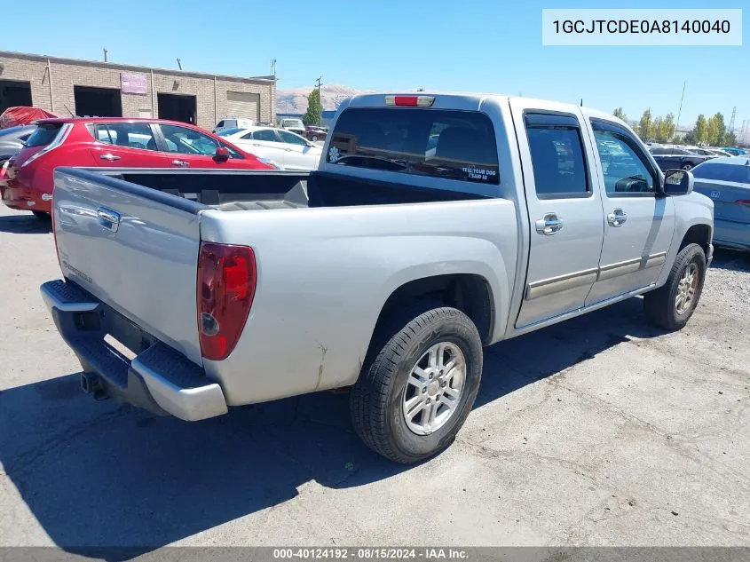 2010 Chevrolet Colorado 1Lt VIN: 1GCJTCDE0A8140040 Lot: 40124192